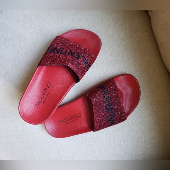 Brand New VALENTINO by Mario Valentino Solaia Locker Glitter SLIDE with box - Picture 7 of 10